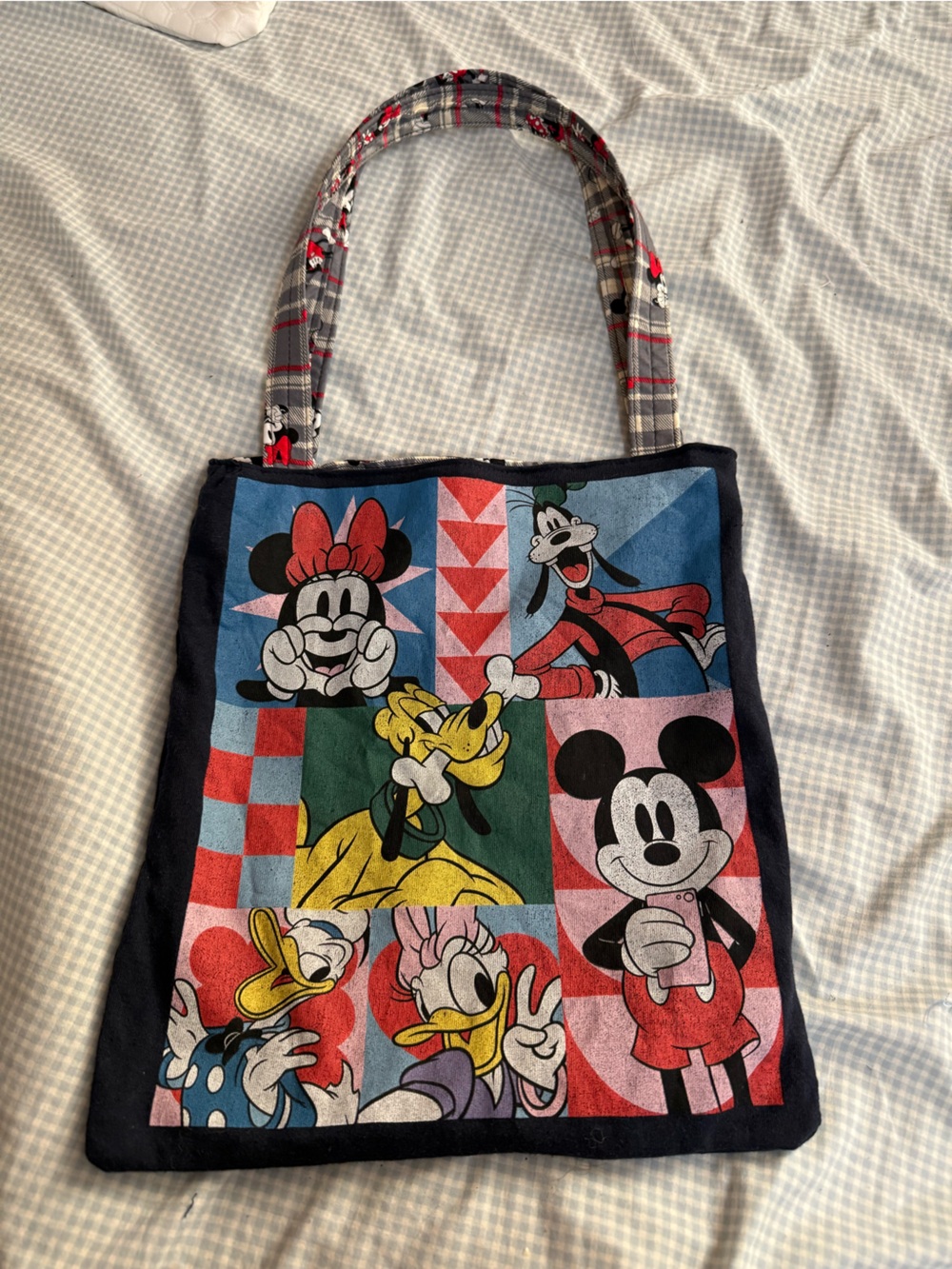 Reworked upcycled Disney Tote Bag with Mickey & Friends